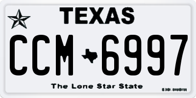 TX license plate CCM6997