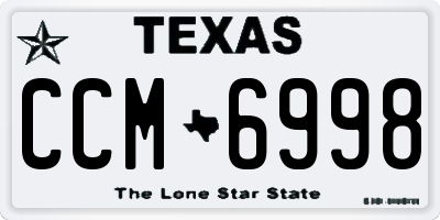 TX license plate CCM6998