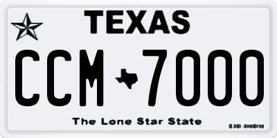 TX license plate CCM7000