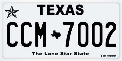 TX license plate CCM7002
