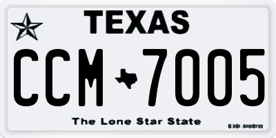 TX license plate CCM7005