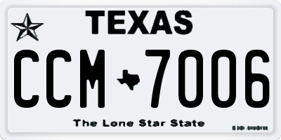 TX license plate CCM7006
