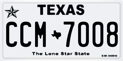 TX license plate CCM7008