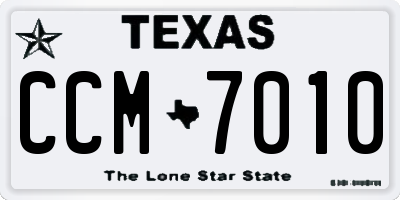 TX license plate CCM7010