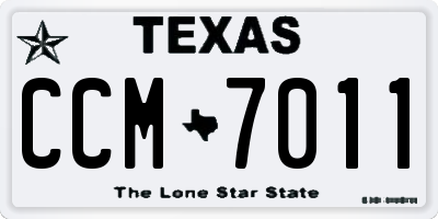 TX license plate CCM7011