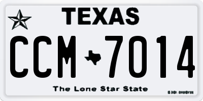 TX license plate CCM7014