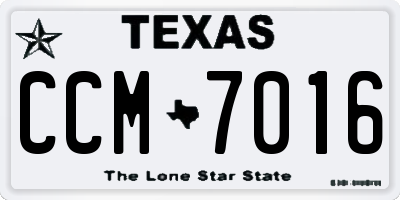TX license plate CCM7016