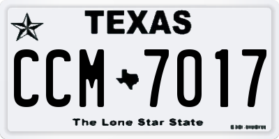 TX license plate CCM7017