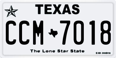 TX license plate CCM7018