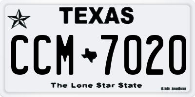 TX license plate CCM7020