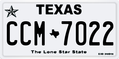 TX license plate CCM7022