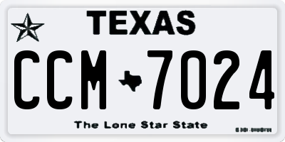 TX license plate CCM7024