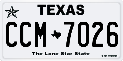 TX license plate CCM7026
