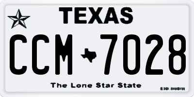 TX license plate CCM7028