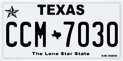 TX license plate CCM7030