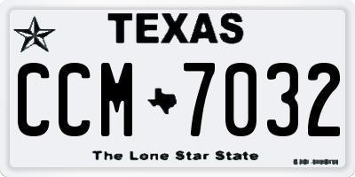 TX license plate CCM7032