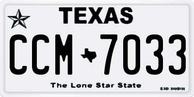 TX license plate CCM7033