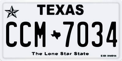 TX license plate CCM7034