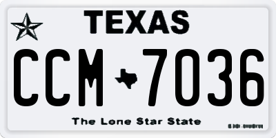 TX license plate CCM7036