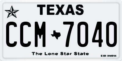 TX license plate CCM7040