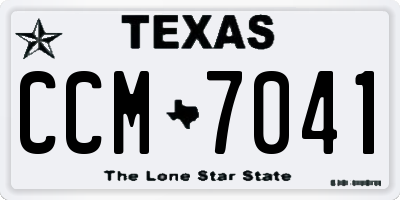 TX license plate CCM7041