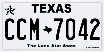 TX license plate CCM7042