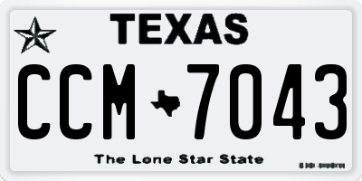 TX license plate CCM7043