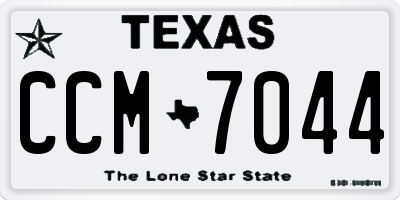 TX license plate CCM7044