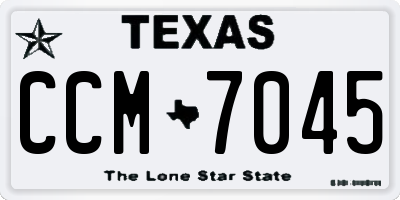 TX license plate CCM7045