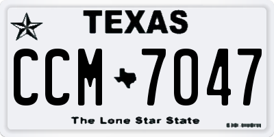 TX license plate CCM7047