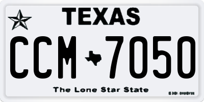 TX license plate CCM7050