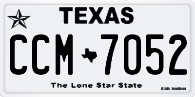 TX license plate CCM7052