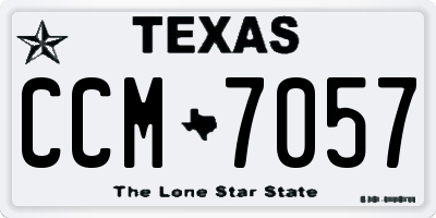 TX license plate CCM7057