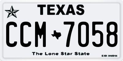 TX license plate CCM7058