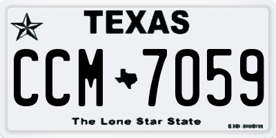 TX license plate CCM7059