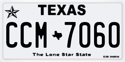 TX license plate CCM7060
