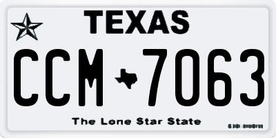 TX license plate CCM7063