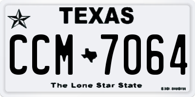 TX license plate CCM7064