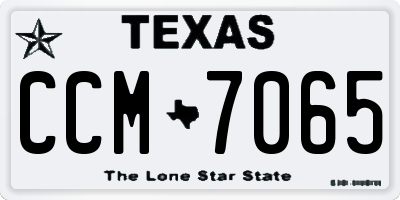 TX license plate CCM7065
