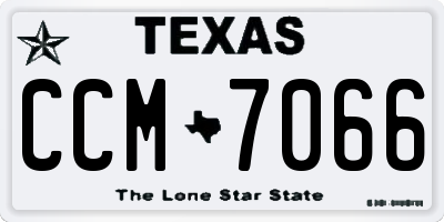 TX license plate CCM7066