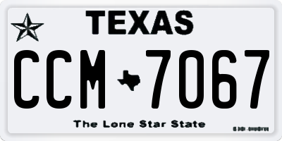 TX license plate CCM7067