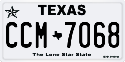 TX license plate CCM7068