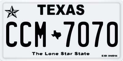 TX license plate CCM7070