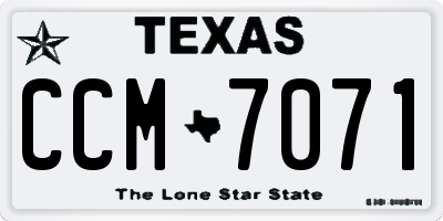 TX license plate CCM7071
