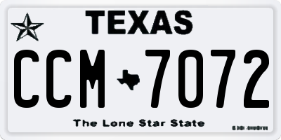 TX license plate CCM7072