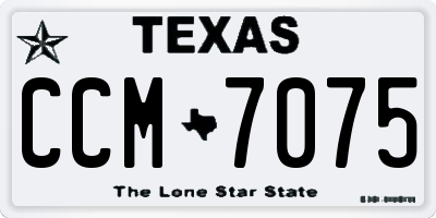 TX license plate CCM7075