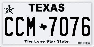 TX license plate CCM7076