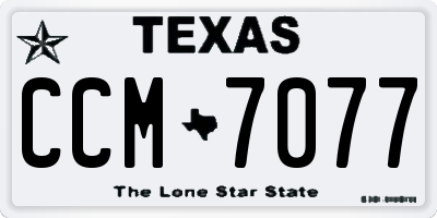 TX license plate CCM7077