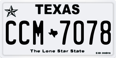 TX license plate CCM7078