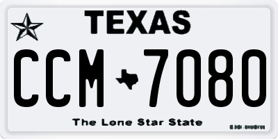 TX license plate CCM7080
